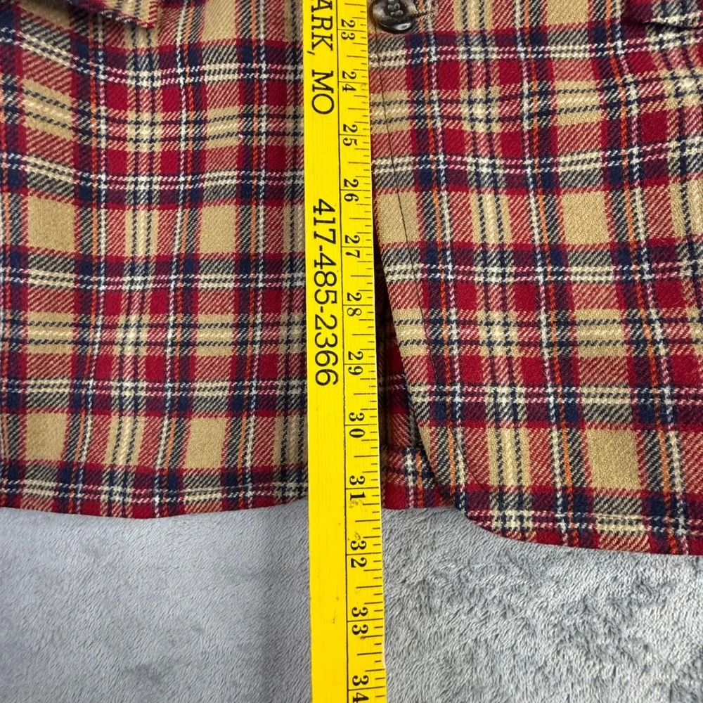 Ratner Clothes Blazer Mens 40R Red Tan Plaid Vintage Two Button Sport Coat Wool